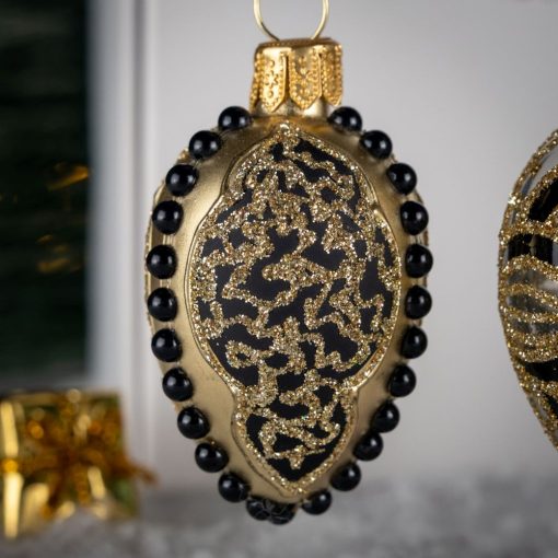 Mini eggs - Set - Gold - black ornaments - Image 6