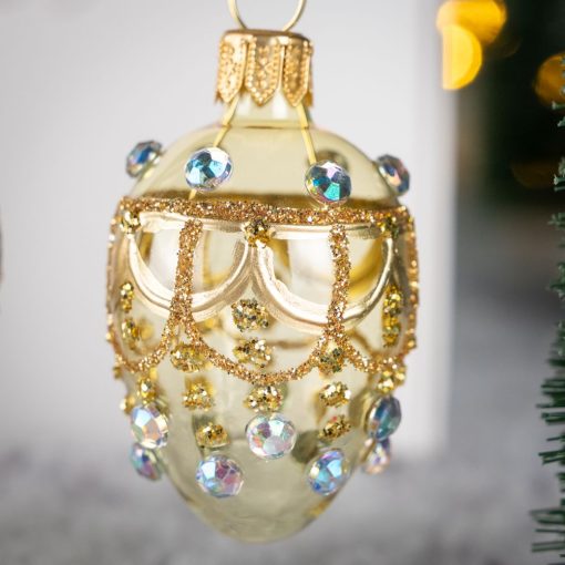 Mini eggs - Set - Gold - black ornaments - Image 3