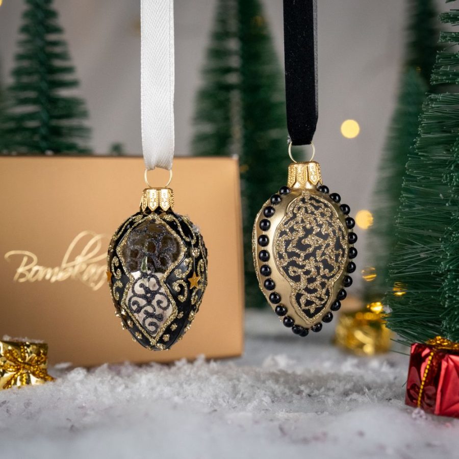 Mini jajka - Zestaw - Czarna elegancja  S12 bombkarnia 014