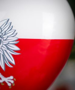 Patriotyczne - czerwono - białe serce z Godłem Polskim  S12 bombkarnia 082