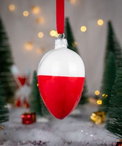 Patriotyczne - czerwono - białe serce z Godłem Polskim  S12 bombkarnia 084