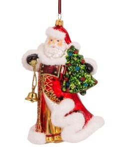 Mikołaje - Święty Mikołaj z dzwonkiem i choinką  S846 scaled