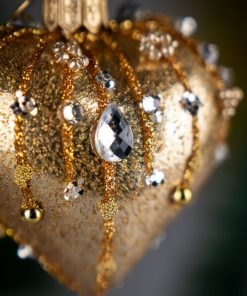 Serca - Różowe Serce w Złotym Blasku  Bombkarnia1125 116