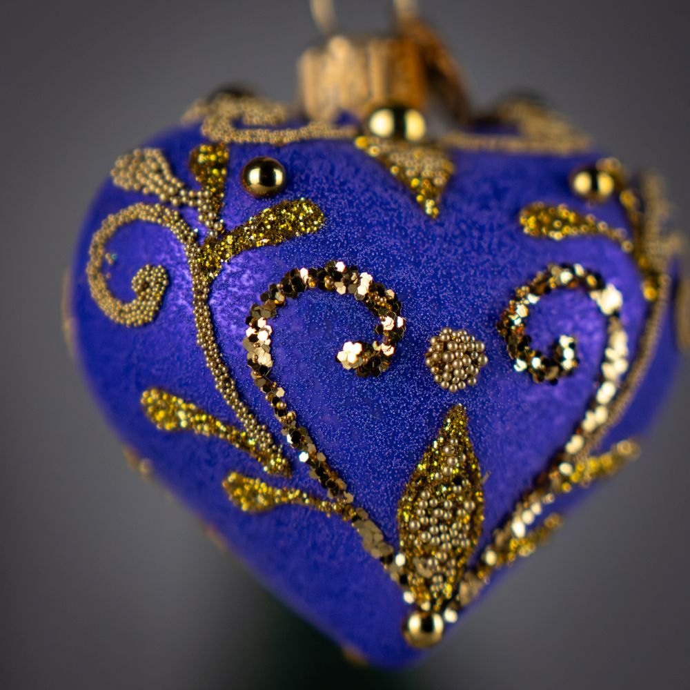 Serca - Fioletowe Serce w Kryształowym Blasku Bombkarnia1125 120