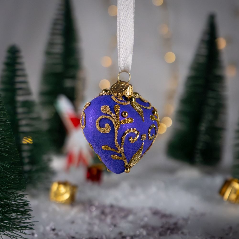Serca - Fioletowe Serce w Kryształowym Blasku Bombkarnia1125 182