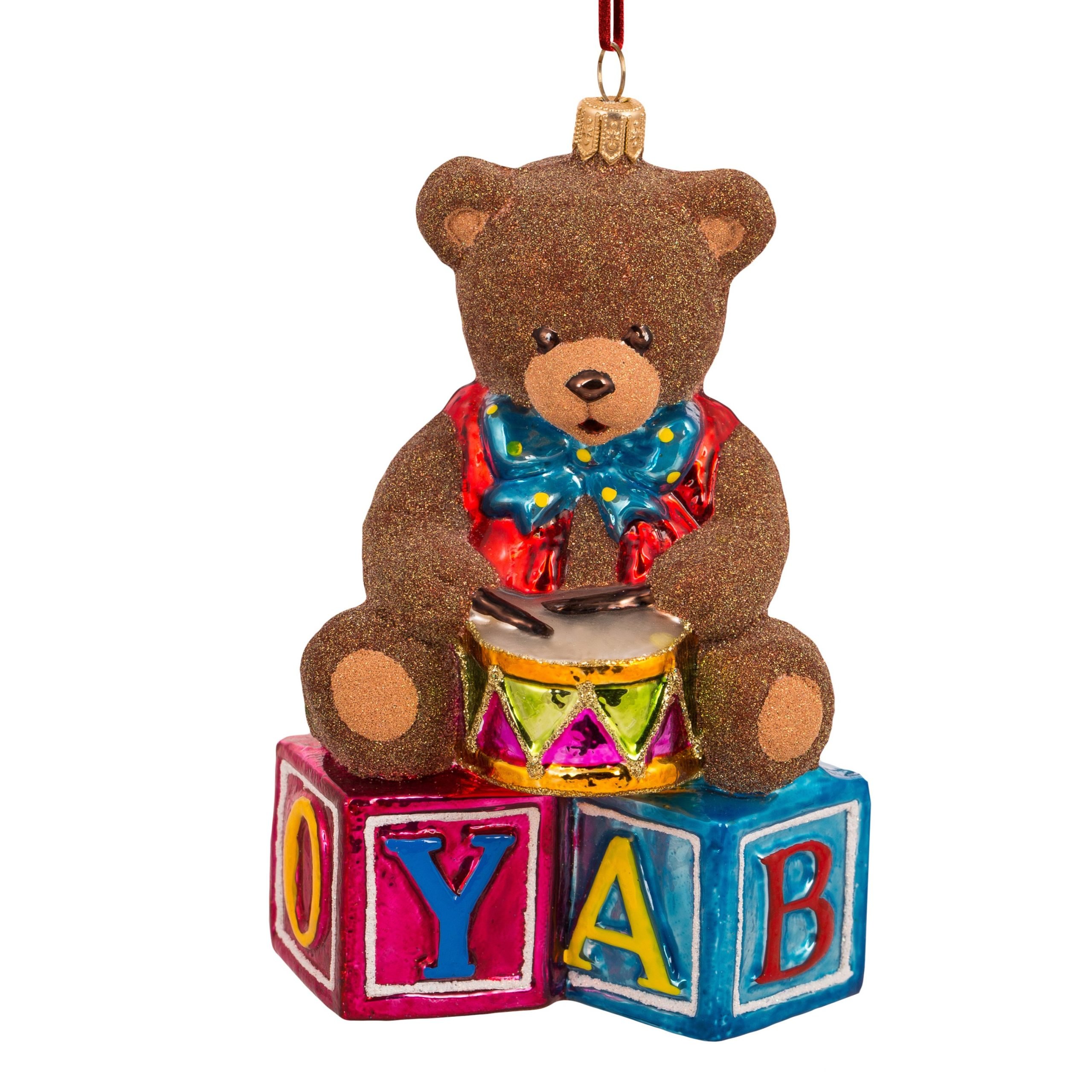 Brown Teddy bear with a drum S637b scaled