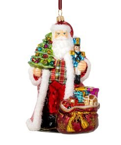 Mikołaje - Mikołaj z choinką i workiem prezentów  S991