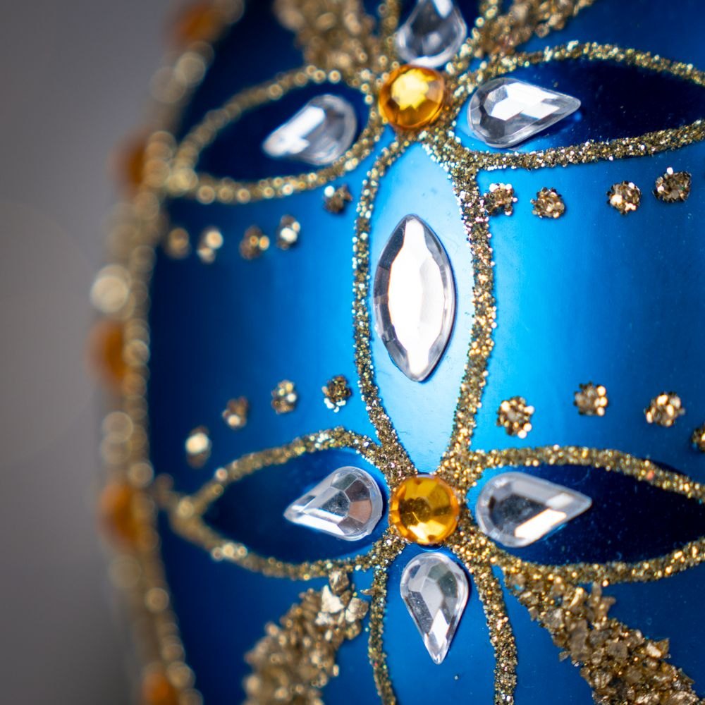 Blue Egg with Ornament Bombkarnia 1225 053