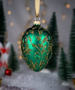 Jajka Carskie - Szmaragdowe Jajko ze Złotym Haftem  Bombkarnia 1225 130