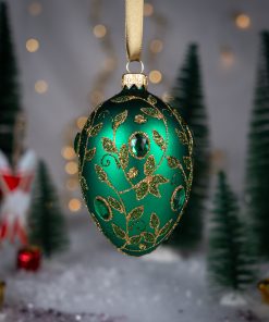 Jajka Carskie - Szmaragdowe Jajko ze Złotym Haftem  Bombkarnia 1225 131