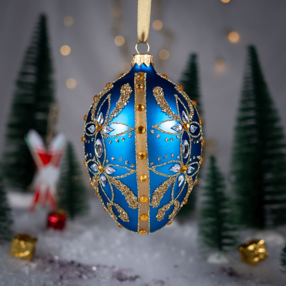 Blue Egg with Ornament Bombkarnia 1225 132