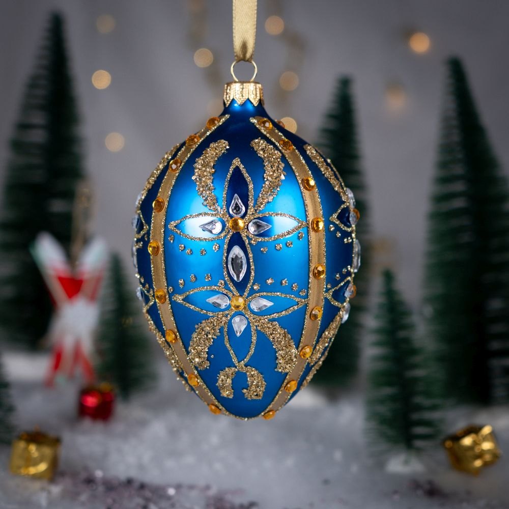 Blue Egg with Ornament Bombkarnia 1225 133