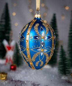 Jajka  Carskie - Szafirowe Jajko z Ornamentem  Bombkarnia 1225 134