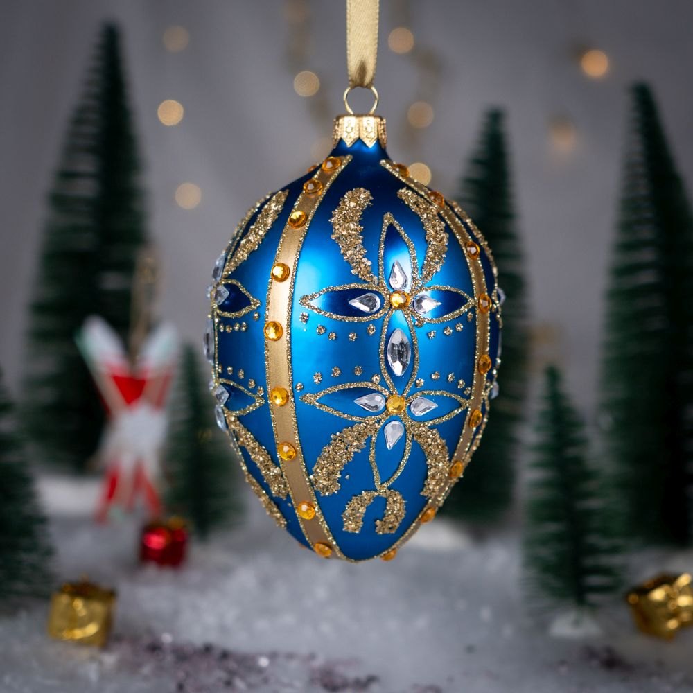 Blue Egg with Ornament Bombkarnia 1225 134