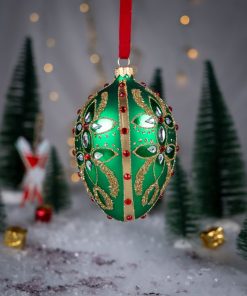 Jajka  Carskie - Zielone Jajko z Ornamentem  Bombkarnia 1225 140