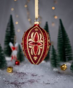 Jajka  Carskie - Czerwone Jajko z Ornamentem  Bombkarnia 1225 144