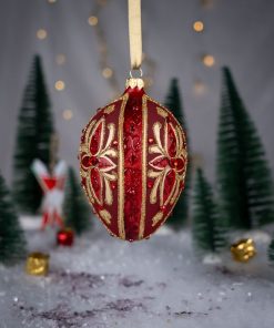 Jajka  Carskie - Czerwone Jajko z Ornamentem  Bombkarnia 1225 145