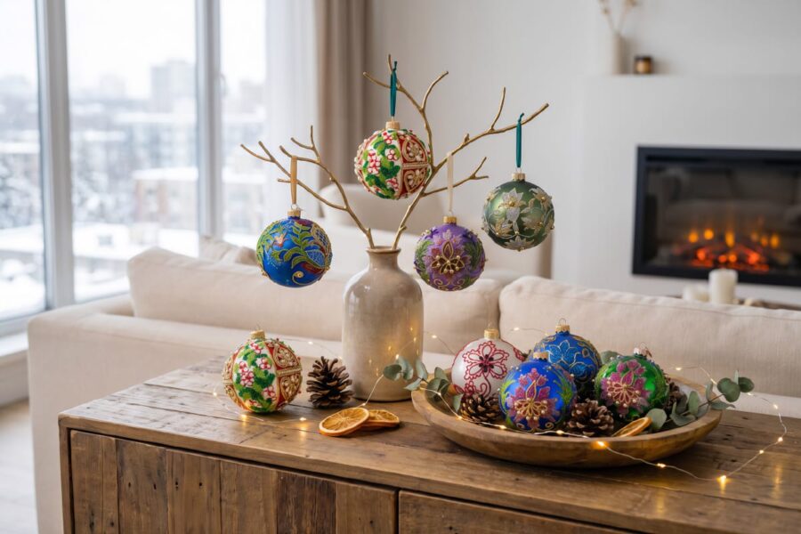 Jakie kolory ozdób choinkowych wybrać do nowoczesnego wnętrza?  Bombkarnia 9